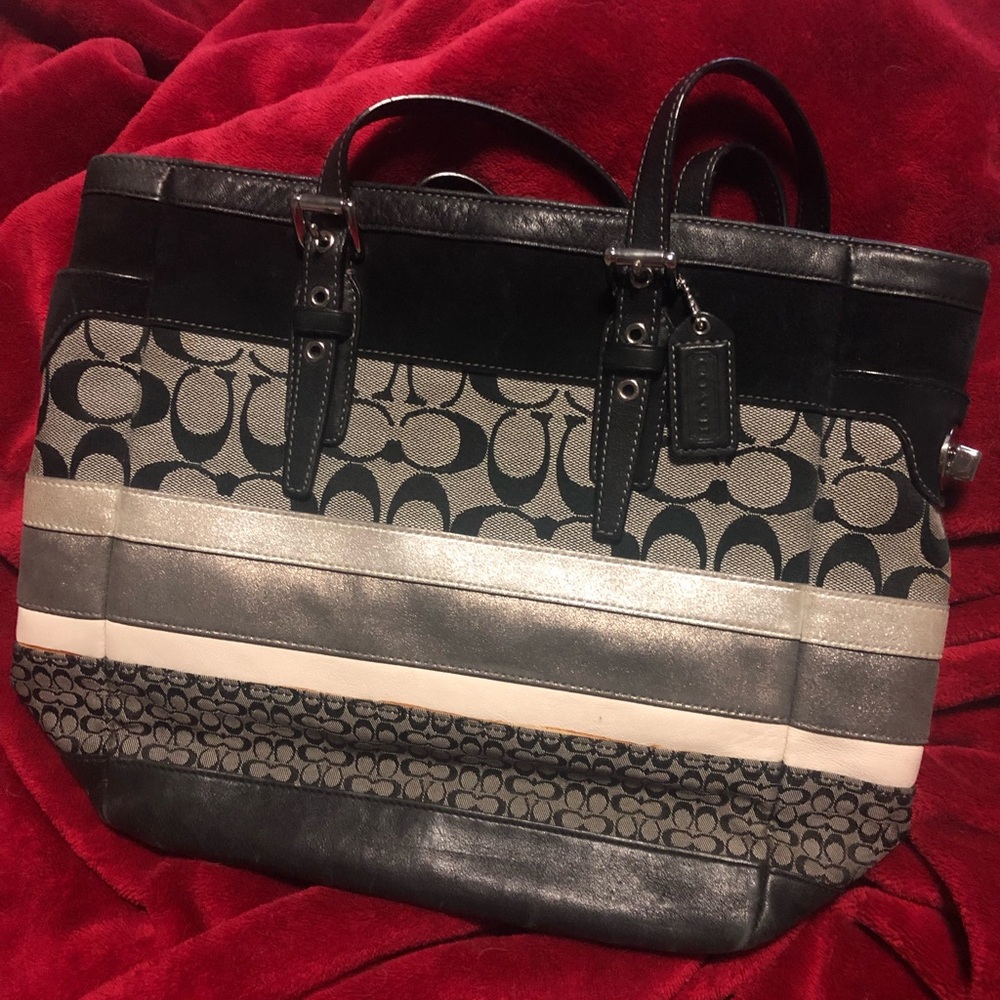Coach Black Signature Small Tote